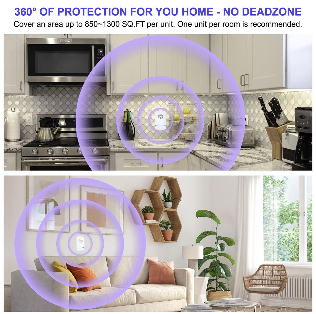 Ultrasonic Pest Repeller Indoor, Pest Repellent Ultrasonic Plug in, Insect Rodent Repellent Ultrasonic plug in, 6 Pack