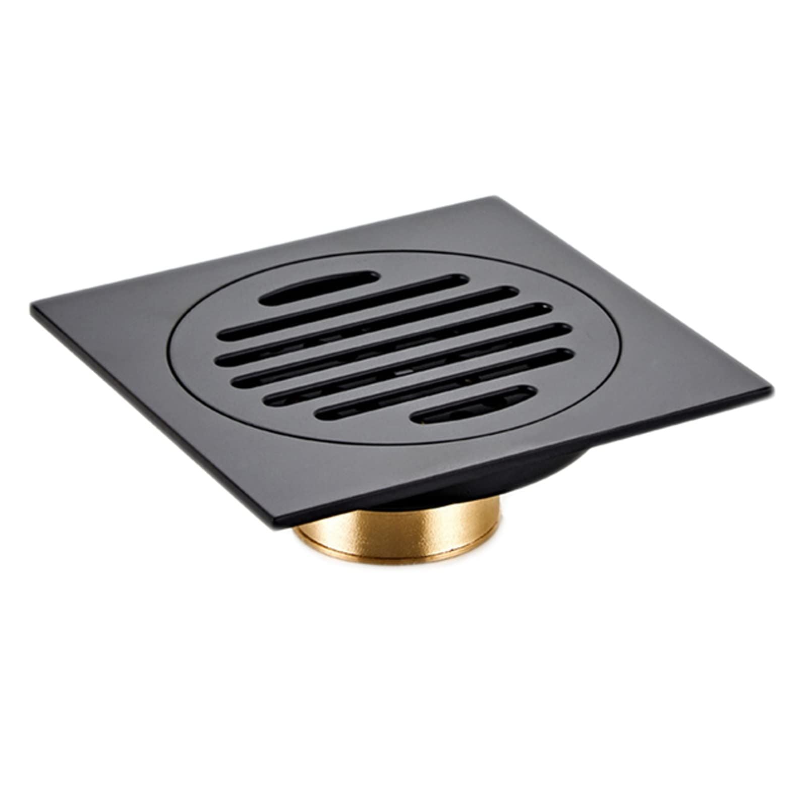 Bathroom Shower Drainer,Floor Drain, 1pc Floor Drain Black Brass 4 Inch Square Linear Shower Drain Bathroom Balcony(Color : Black)