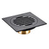 Bathroom Shower Drainer,Floor Drain, 1pc Floor Drain Black Brass 4 Inch Square Linear Shower Drain Bathroom Balcony(Color : Black)