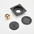 Bathroom Shower Drainer,Floor Drain, 1pc Floor Drain Black Brass 4 Inch Square Linear Shower Drain Bathroom Balcony(Color : Black)
