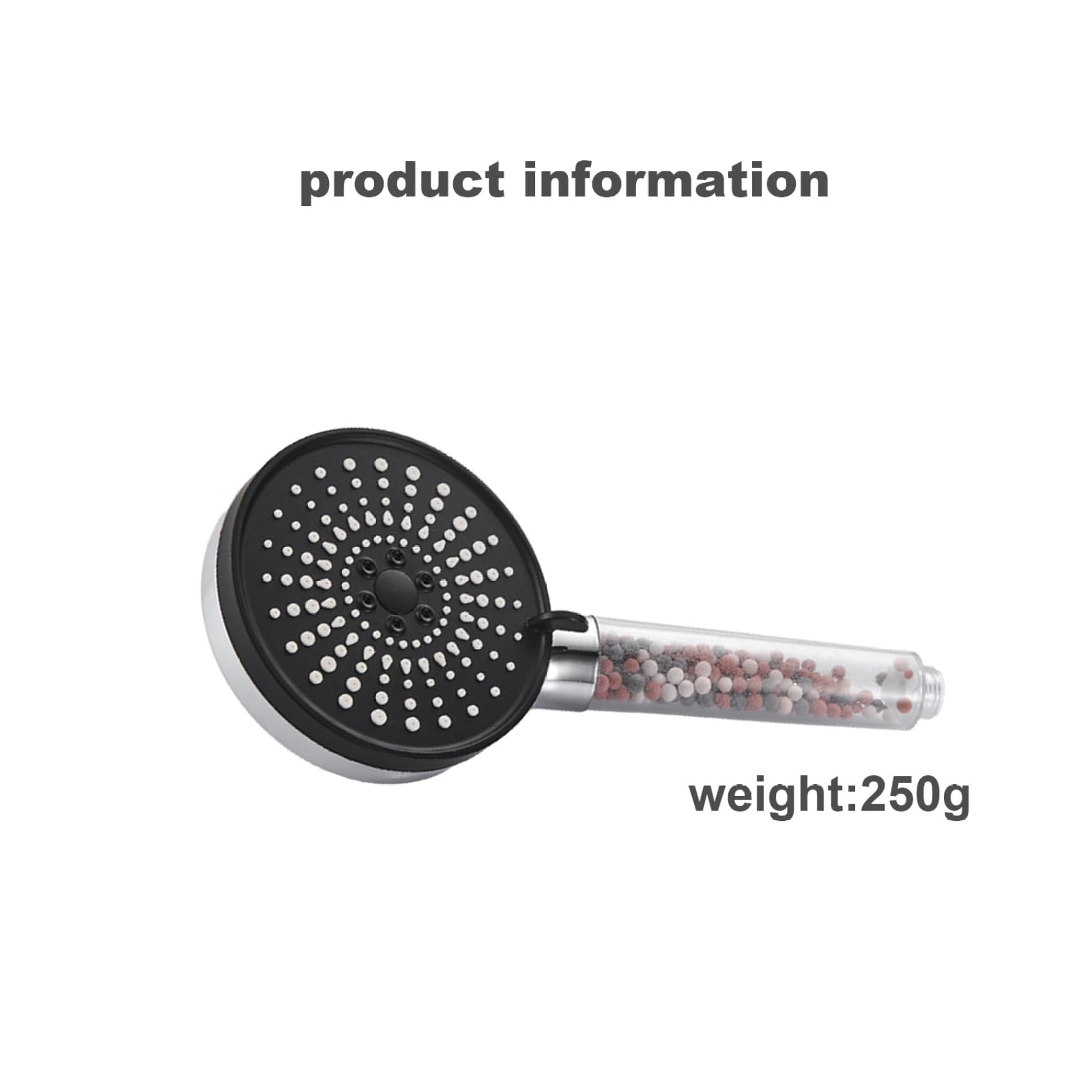 1PC Filter Shower Head High Pressure Water Softener Shower Head 5 Modes Universal Detachable Purifying Shower Head with Black