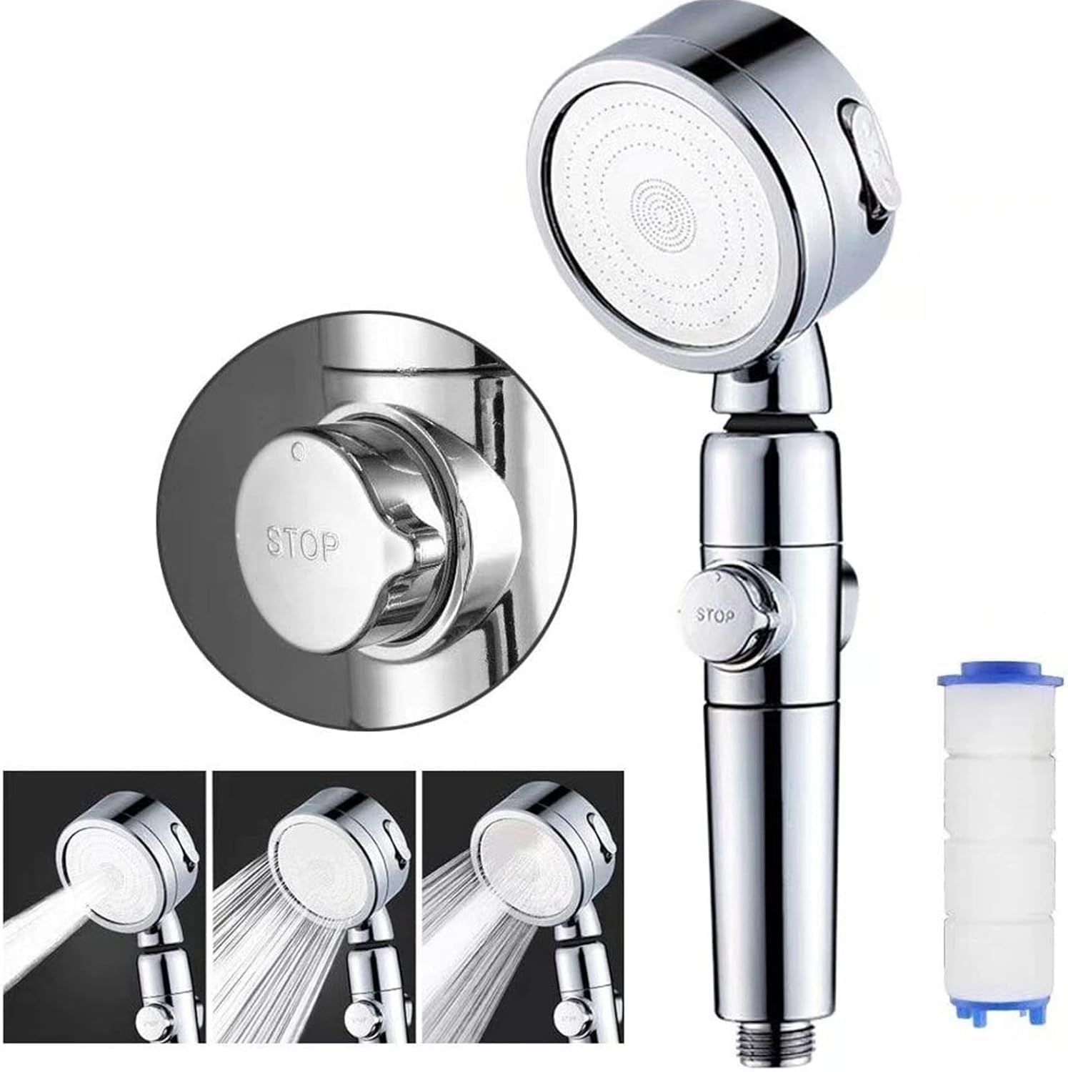 Shower Head,Handheld Shower Shower Head High-Pressure Filter Handheld Showe Enhanced Water Pressure
