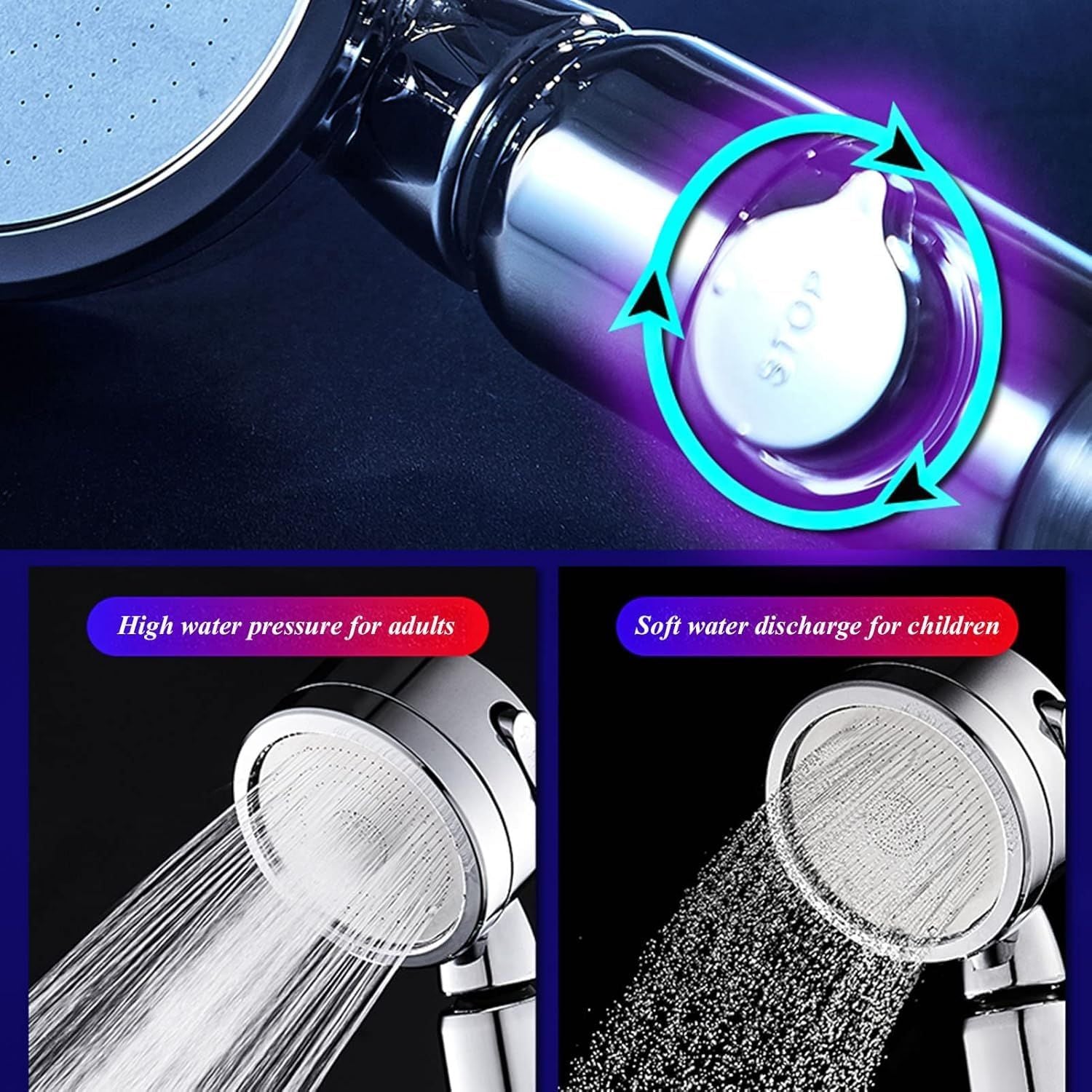 Shower Head,Handheld Shower Shower Head High-Pressure Filter Handheld Showe Enhanced Water Pressure
