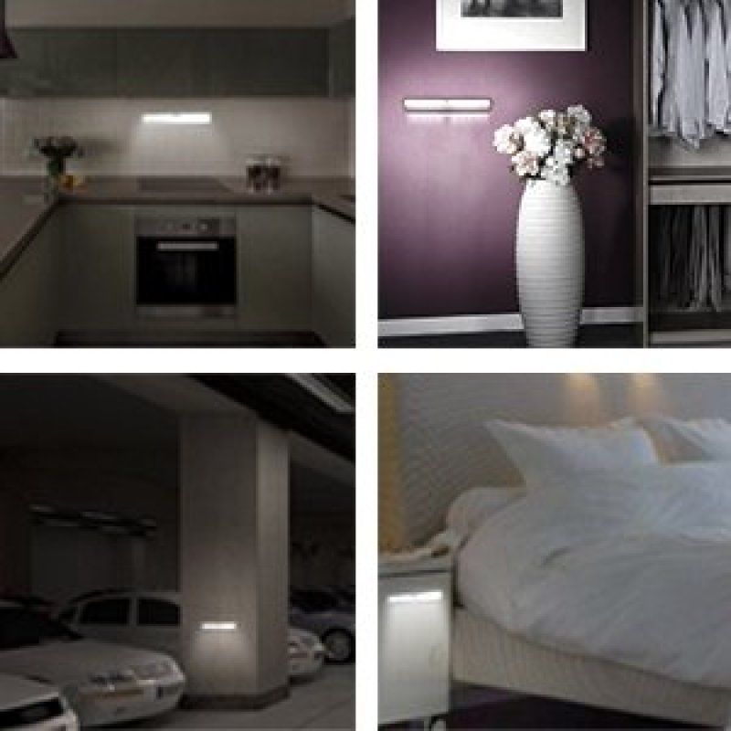 Under Cabinet Lights, 10-led Wireless Motion Sensing Stick-on Anywhere Step LED Light Bar with Magnetic Strip, Pure White