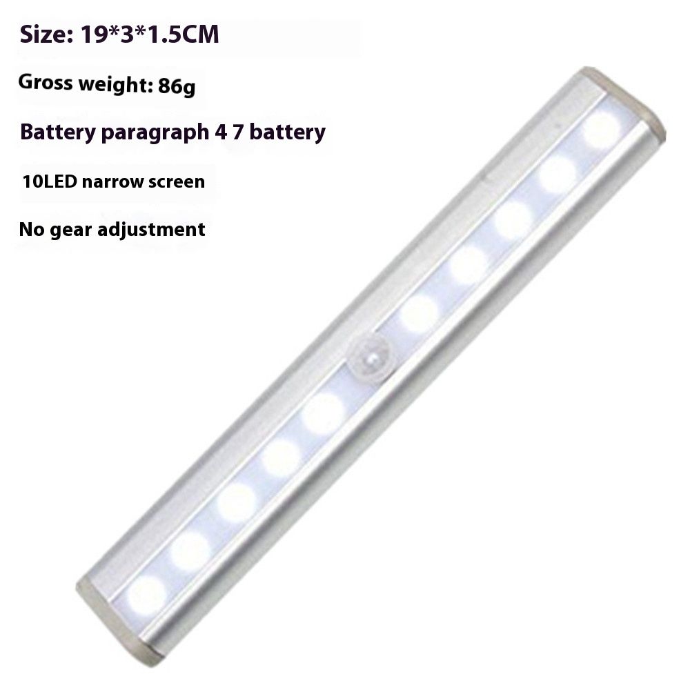 Under Cabinet Lights, 10-led Wireless Motion Sensing Stick-on Anywhere Step LED Light Bar with Magnetic Strip, Pure White