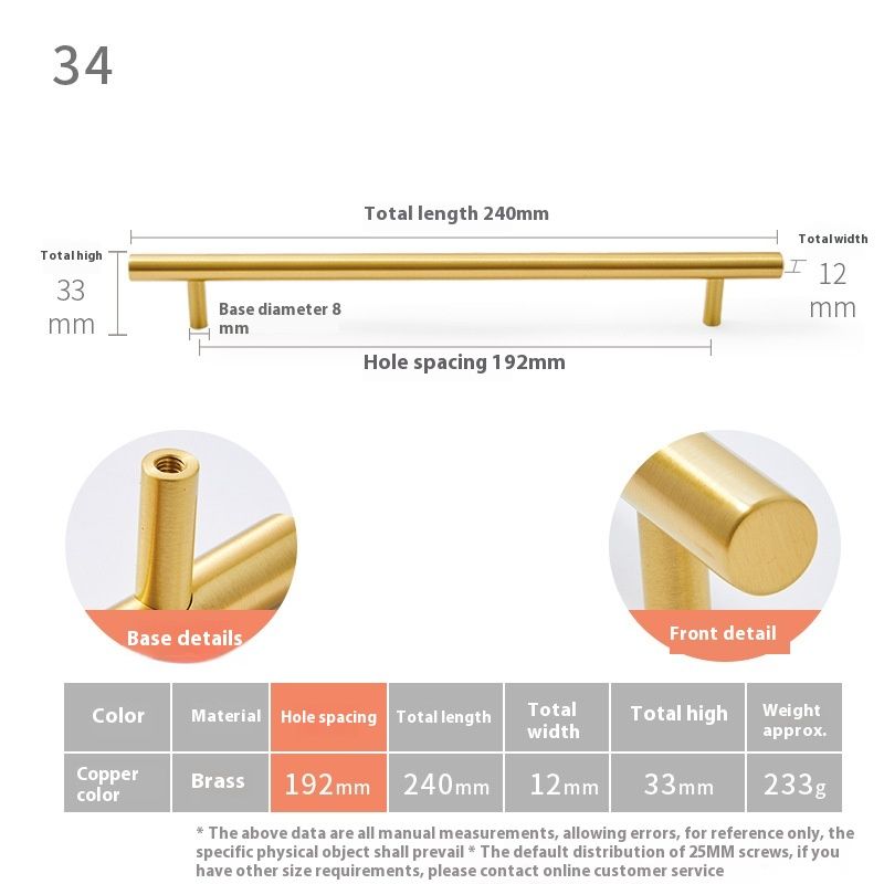 (4-Pack) Cabinet Handles 8.6" Satin Gold Cabinet Pulls Handles for Cabinets and Drawers Cabinet Hardware Dresser