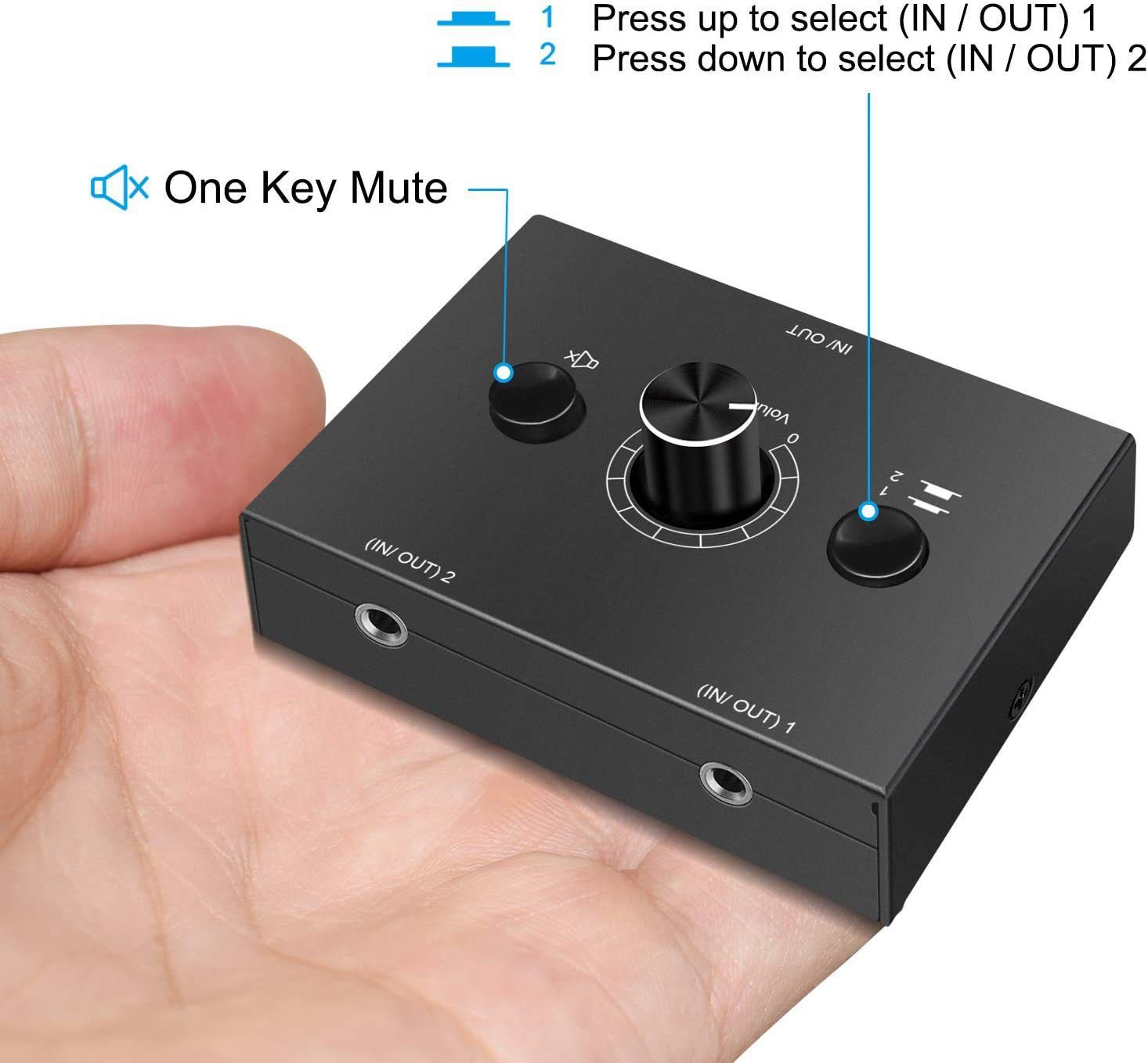 3.5mm Stereo Audio Switch Audio Switcher Passive Speaker Headphone Manual Selector Splitter Box Audio Sharing