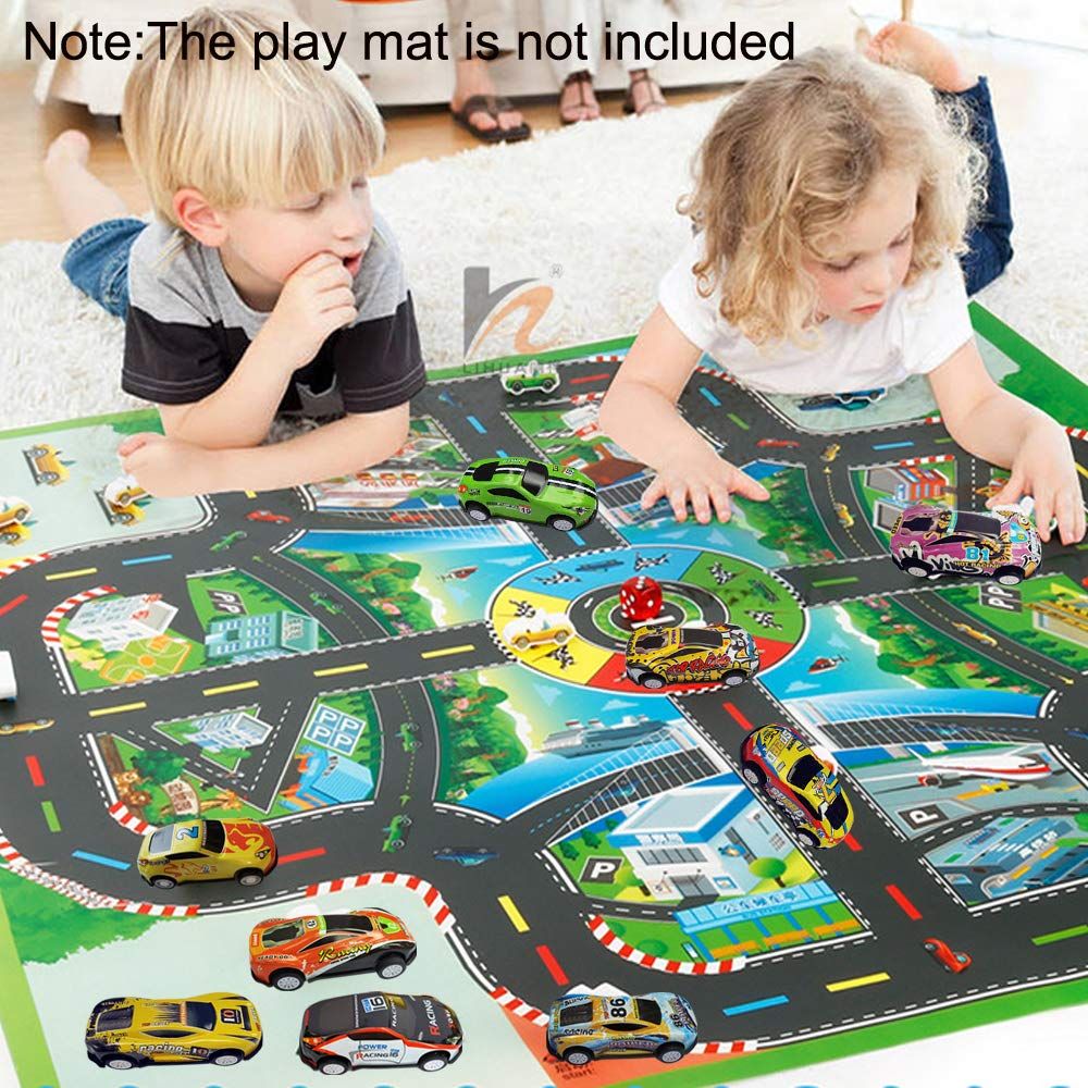 10PCS Random Pull Back Toy Cars for Boys Girls Toddlers 3,4,5,6 Years Old, Mini Die-Cast Race Cars Vehicles Bulk