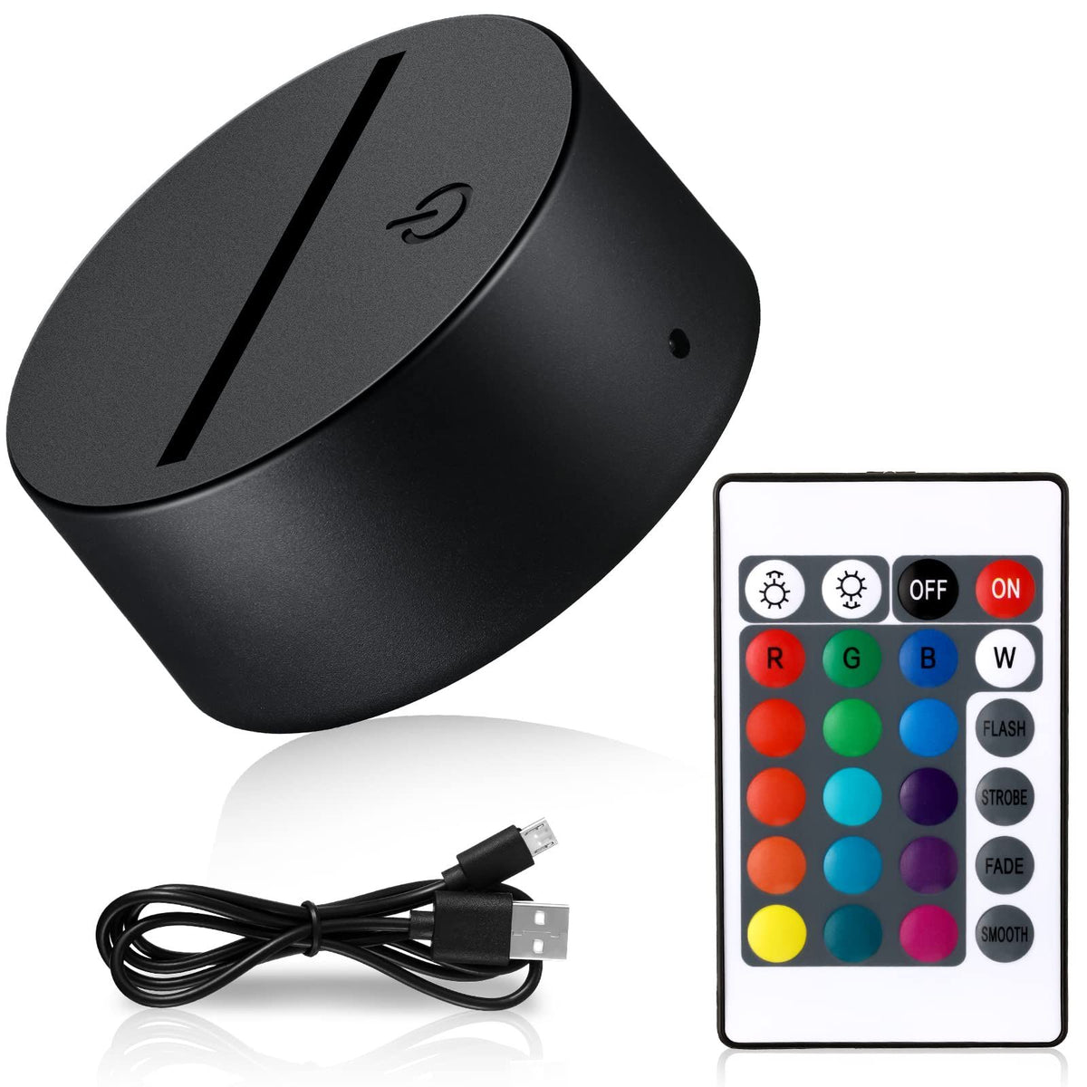 3D Night LED Light Lamp Base LED Night Stand Acrylic Light Base Adjustable 16 Colors Light Show Display Stand