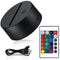 3D Night LED Light Lamp Base LED Night Stand Acrylic Light Base Adjustable 16 Colors Light Show Display Stand