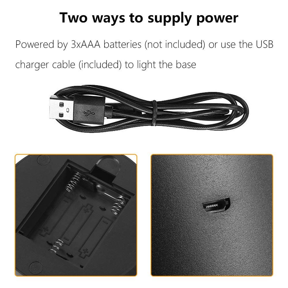 3D Night LED Light Lamp Base LED Night Stand Acrylic Light Base Adjustable 16 Colors Light Show Display Stand