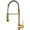 Polished Gold Kitchen Faucet with Pull Down Sprayer,Single Handle Spring Single Hole Faucet for Kitchen Sink