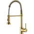 Polished Gold Kitchen Faucet with Pull Down Sprayer,Single Handle Spring Single Hole Faucet for Kitchen Sink