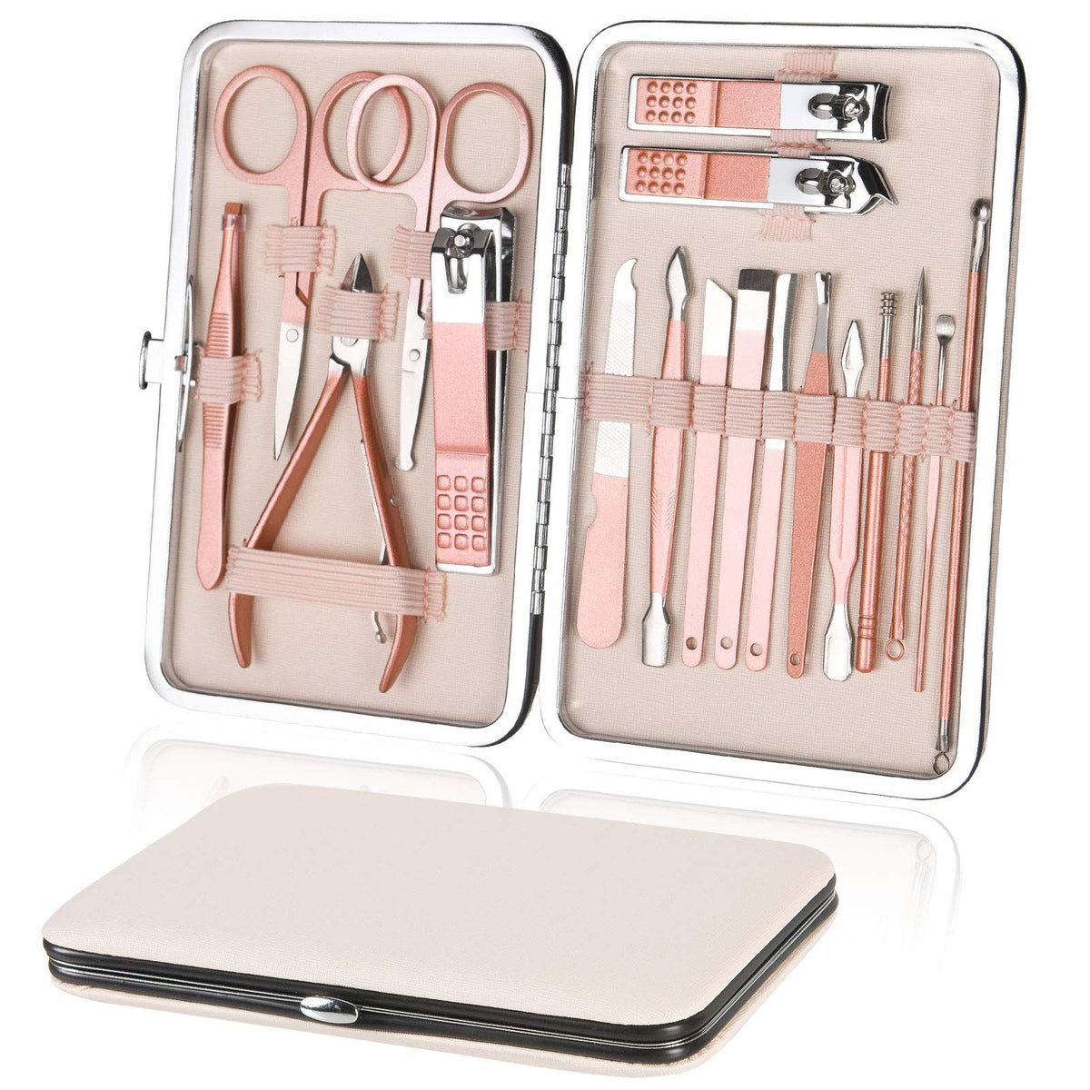Nail Clippers for Men Women,18 In 1 Stainless Steel Nail Kit Professional Manicure Pedicure Kit Nail Scissors Cuticle Trimmer Nail