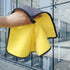 5 Pack Microfiber Cleaning Towels, Thick Quick Drying Dual Layer for Car Washing Polishing Waxing Auto Detailing, (Grey/Yellow)