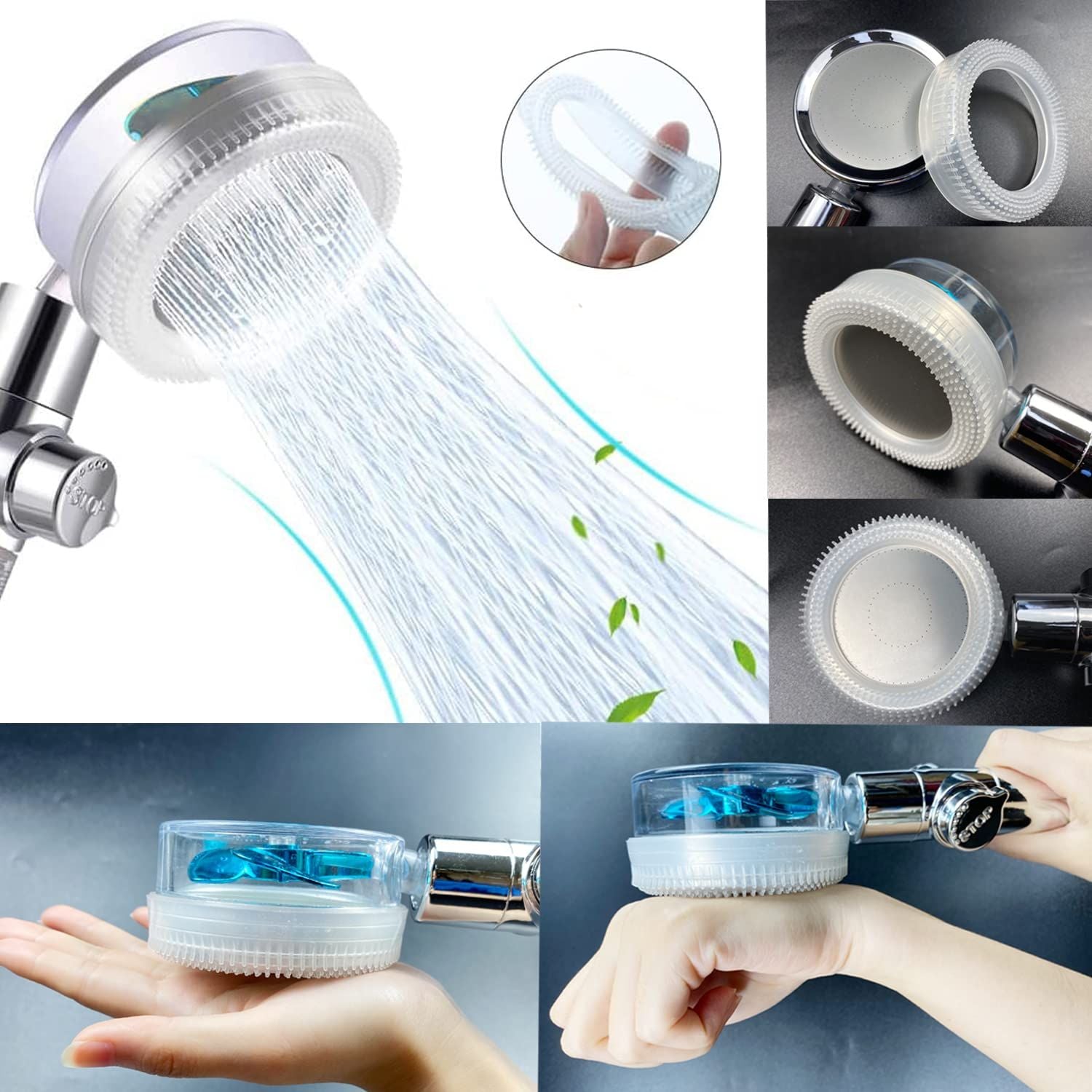 High Pressure Shower Heads, Handheld Turbo Fan Shower, Hydro Jet Shower Head Kit with Replacement Hose Filters