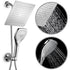 Ultra-Luxury 8" Rainfall Shower Head/Handheld Combo. Convenient Push-Button Flow Control Button for easy one-handed operation.