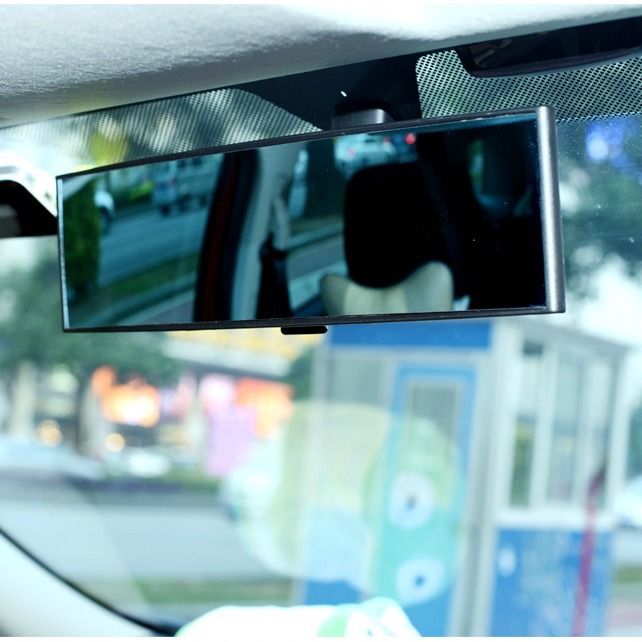 Universal Rear view Mirror Panoramic Wide Angle curved Rearview Mirror to expand view reduce Blind Spots Blue Anti-Glare