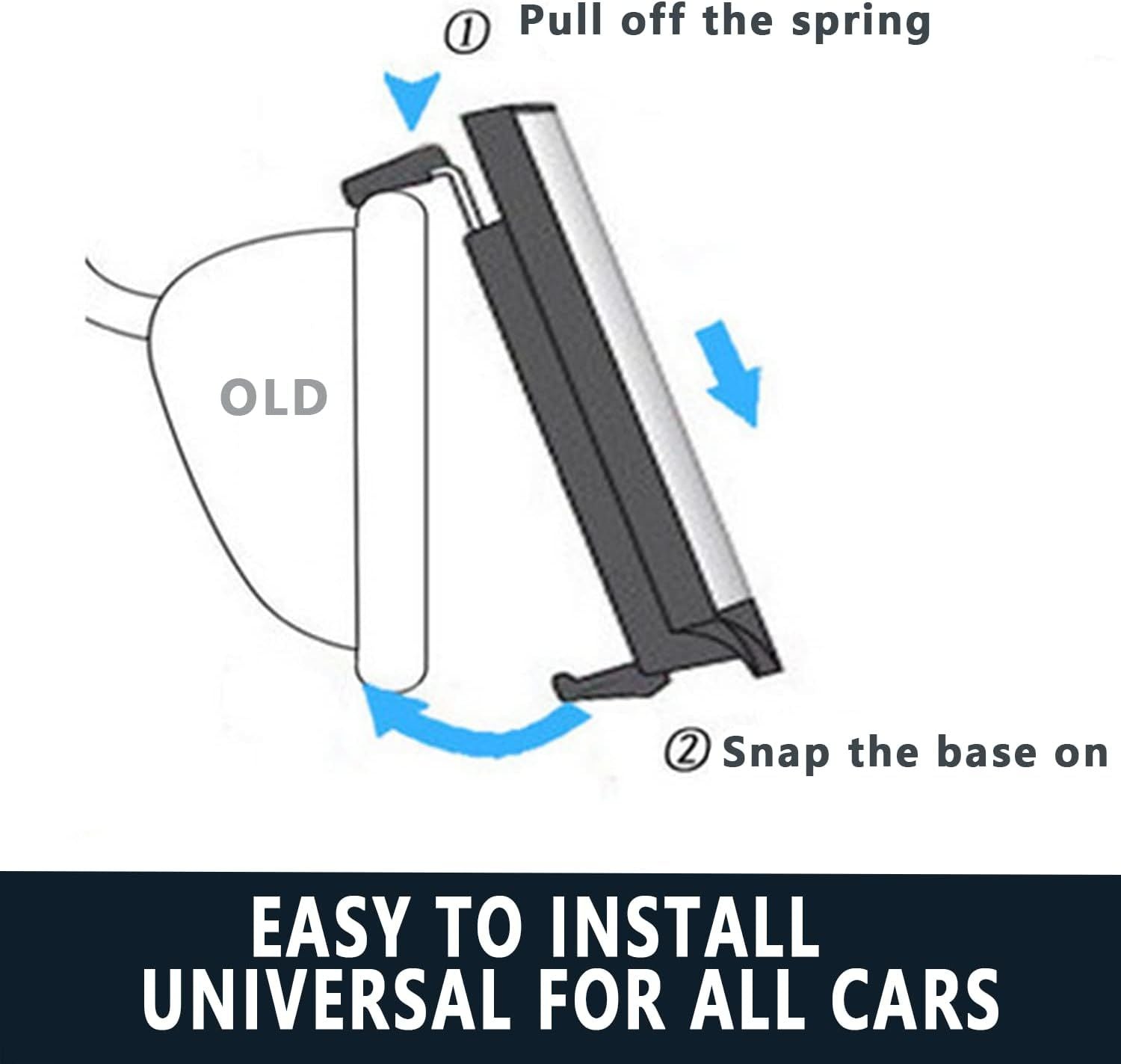 Universal Rear view Mirror Panoramic Wide Angle curved Rearview Mirror to expand view reduce Blind Spots Blue Anti-Glare