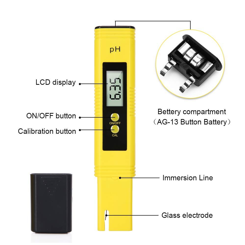 Digital Water Tester, 0.01High Accuracy Water Quality Tester Pen with 0-14 Measurement Range for Drinking Water, Plant