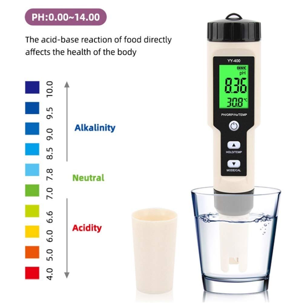 4 in 1 Portable Water Quality Monitor Test Pen 0.01-14.00pH Measuring Range  Temperature Tester and water quality test pen.