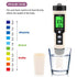 4 in 1 Portable Water Quality Monitor Test Pen 0.01-14.00pH Measuring Range  Temperature Tester and water quality test pen.