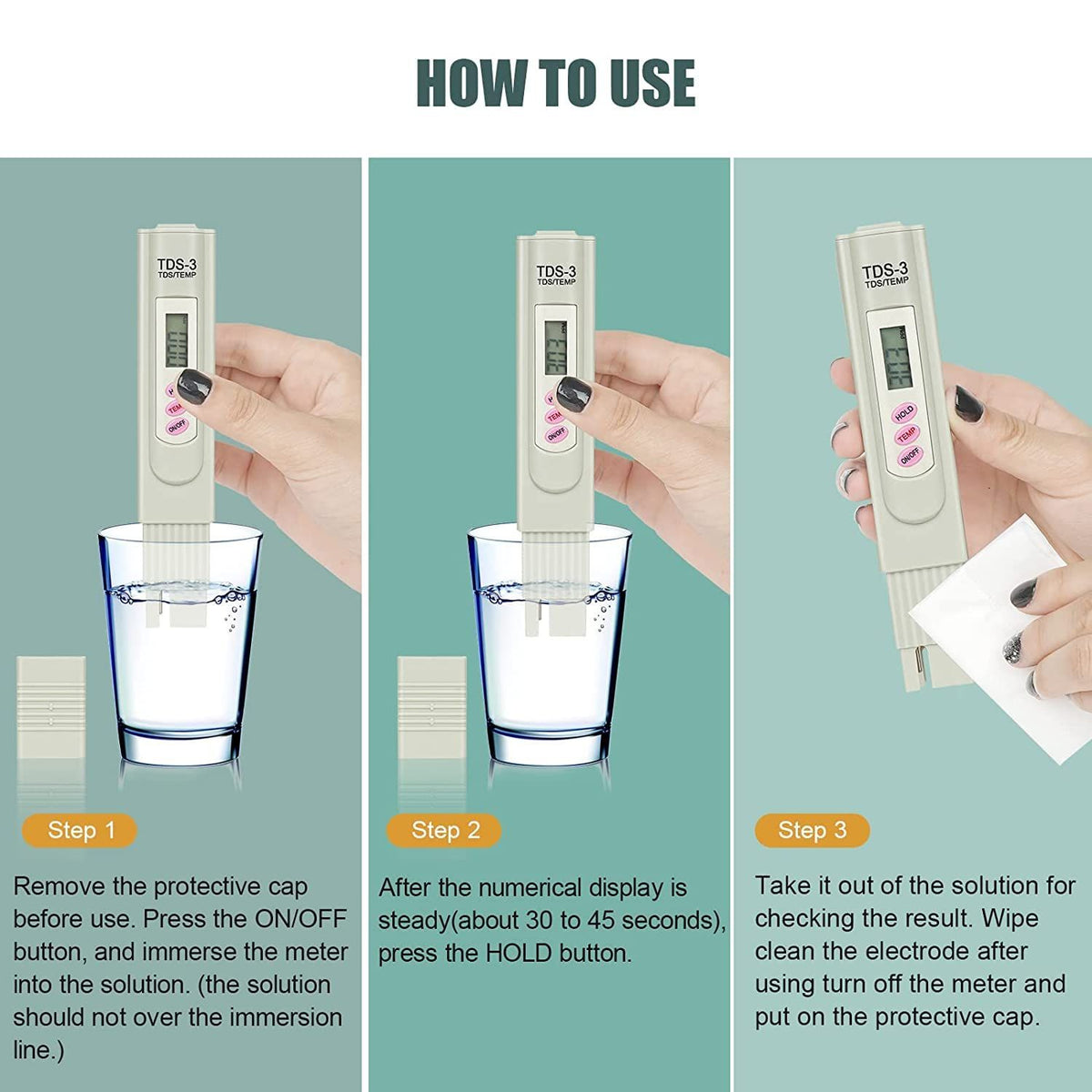 Water  Meter Water Quality Tester, Display Accuracy Testing Water Meter for Drinking Water, Aquariums,System and More