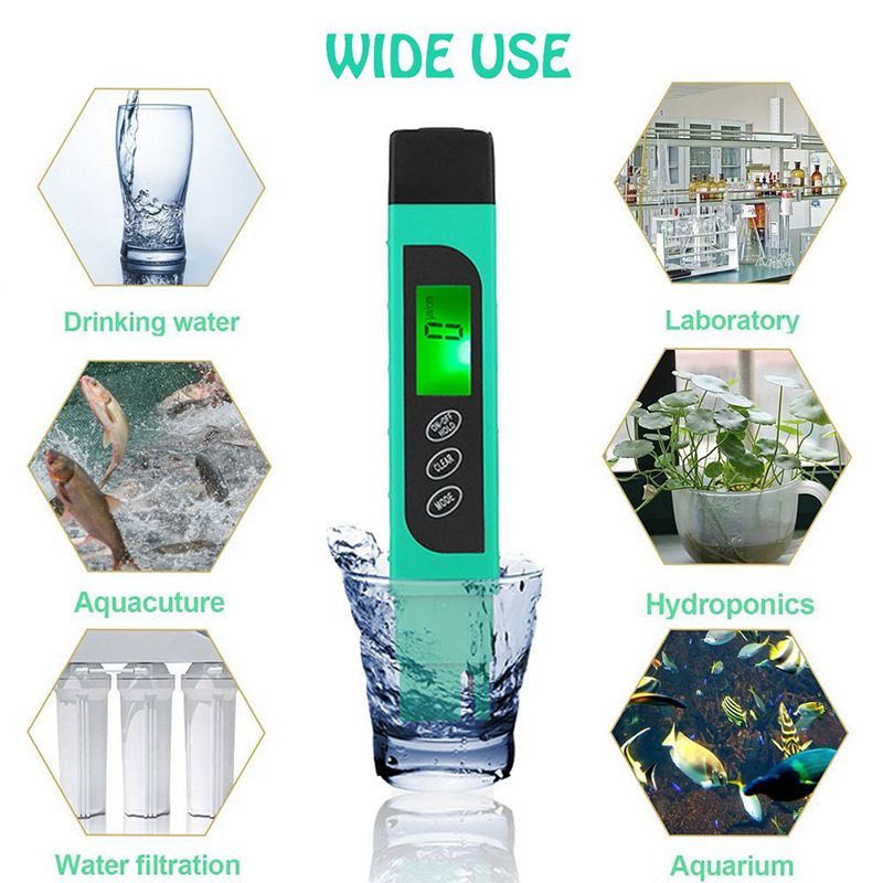 Accurate and Reliable,   screen display 3 in 1 Digital  Meter,, Ideal Water Tester Meter well water,(Green)
