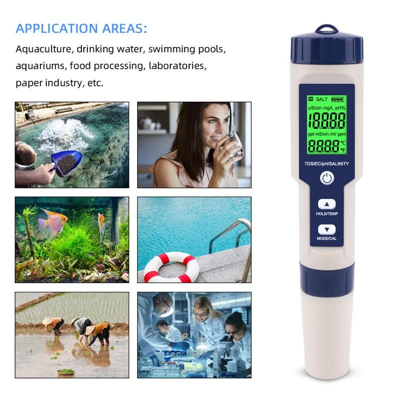 Pool Salt Tester &  Meter, Hofun Digital Salinity Meter and Tester for Pool Saltwater and Drinking Water,