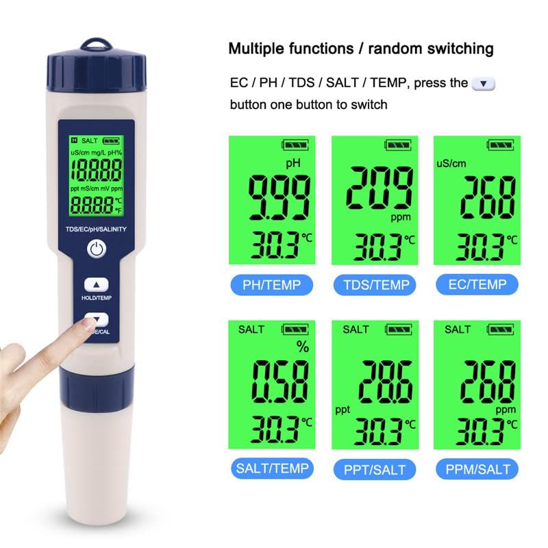 Pool Salt Tester &  Meter, Hofun Digital Salinity Meter and Tester for Pool Saltwater and Drinking Water,