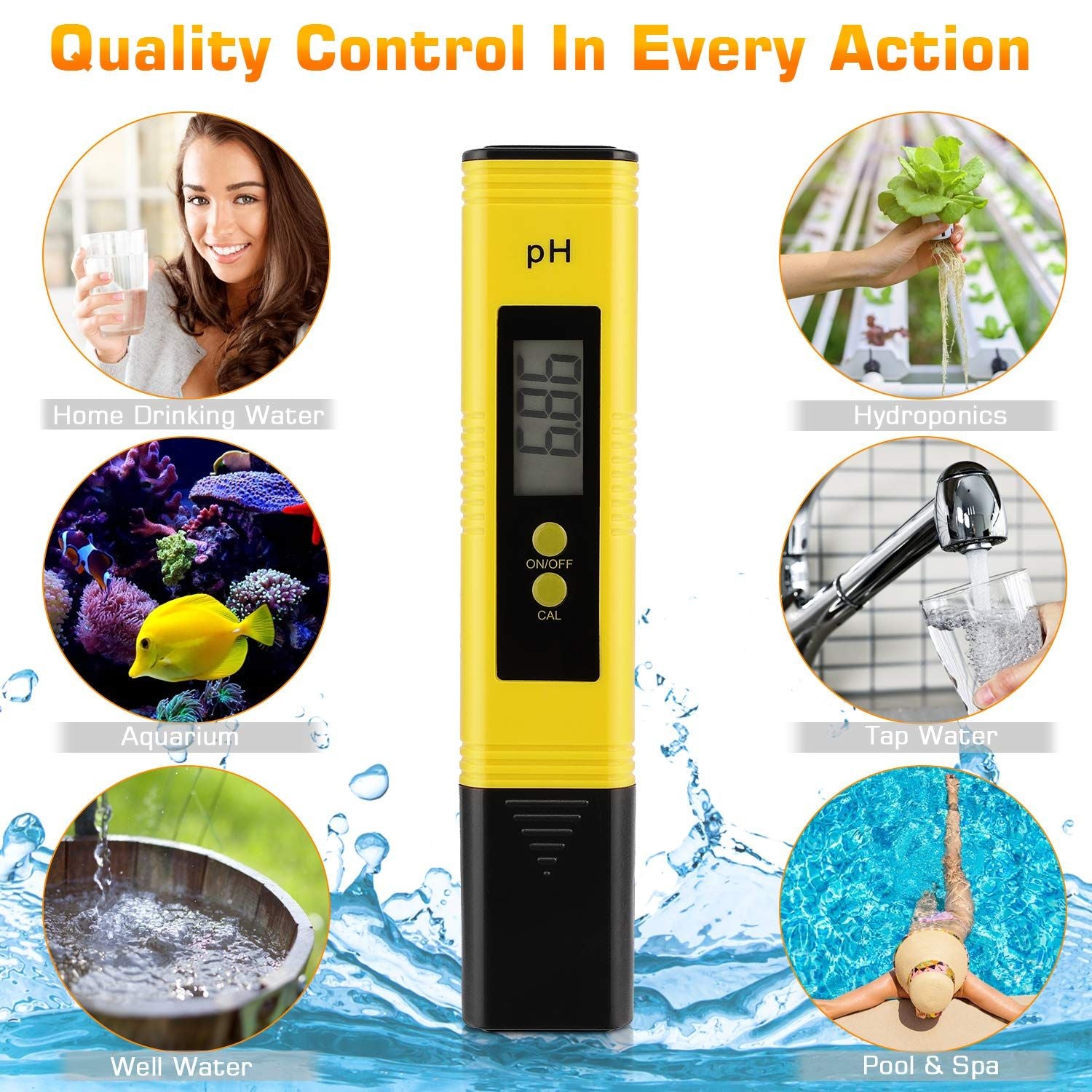 for Household Drinking, Pool and Aquarium Digital Tester Pen Accuracy Pocket Size with Measurement Range for Household Drinking