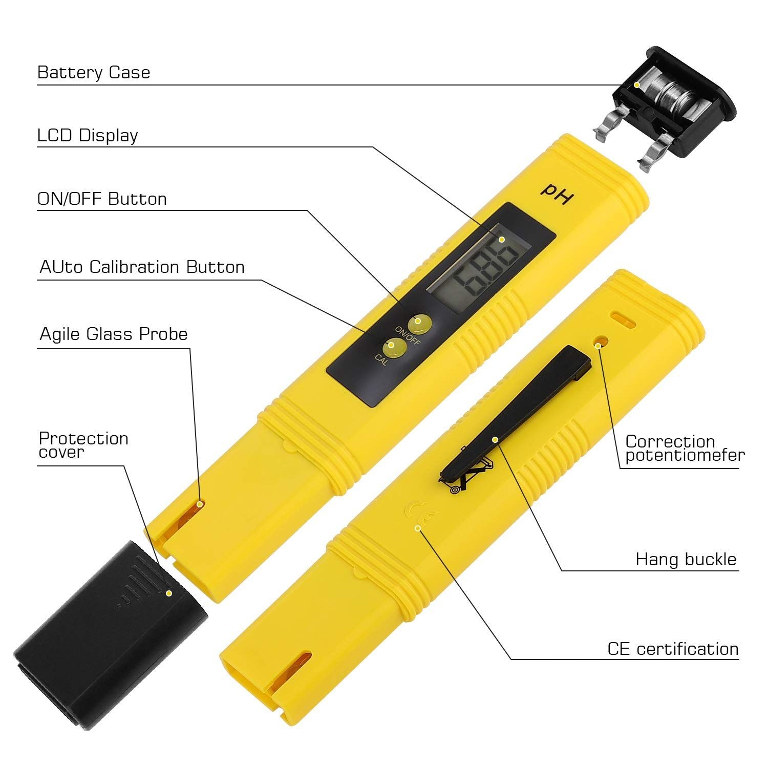 for Household Drinking, Pool and Aquarium Digital Tester Pen Accuracy Pocket Size with Measurement Range for Household Drinking