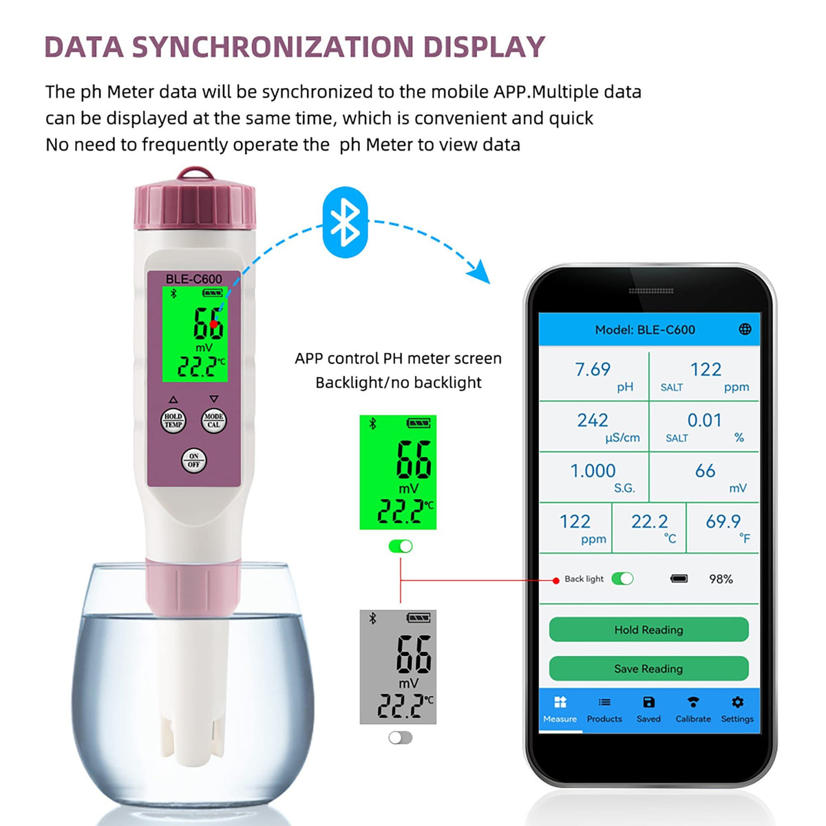 4-in-1       Meter/Salinity Tester Digital,Meter for Water Accuracy, for Drinking Swimming Pool Hydroponic Aquarium
