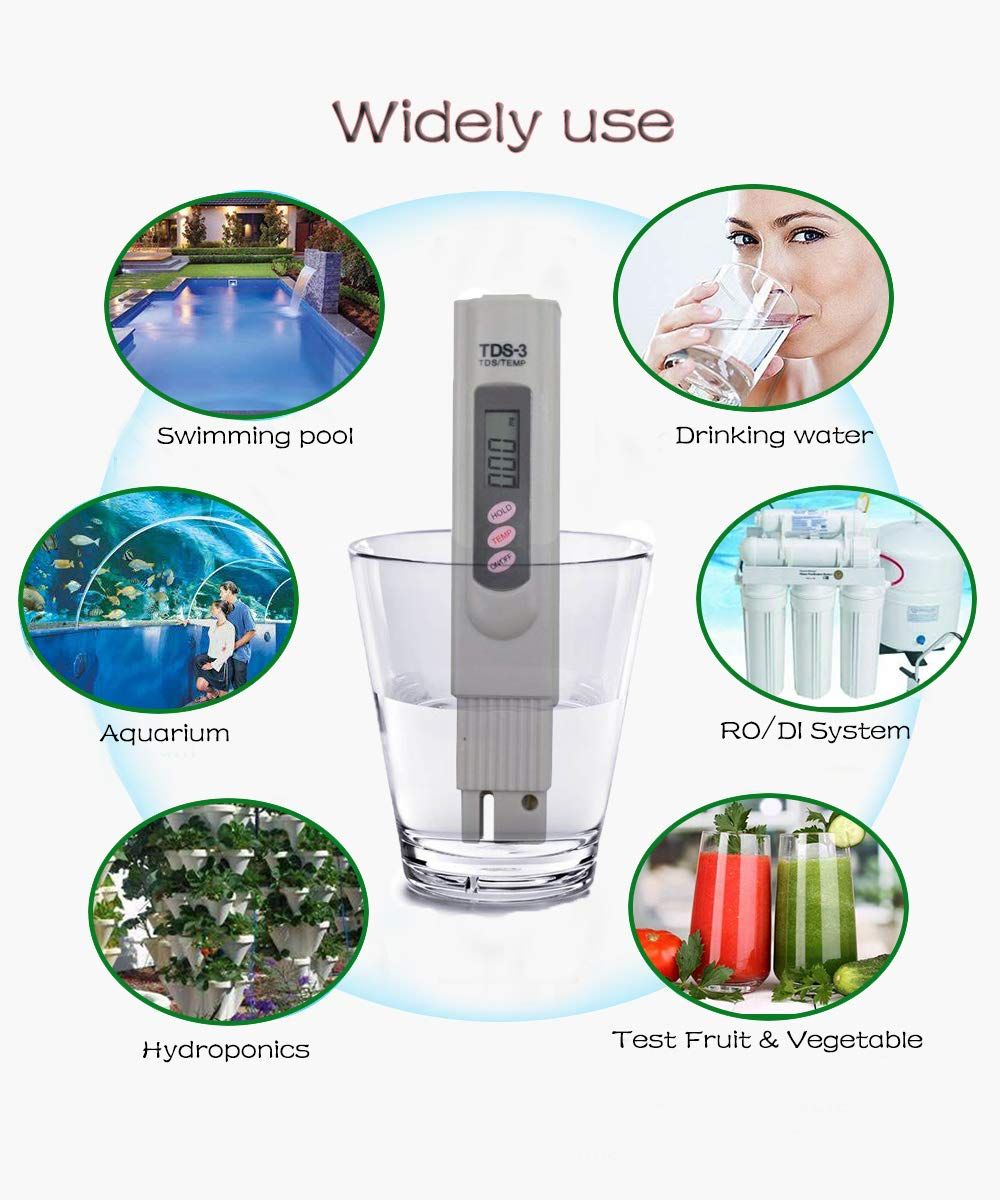 Meter Water Quality Tester, Display Accuracy Testing Water Meter for Drinking Water, Aquariums,RO System and More