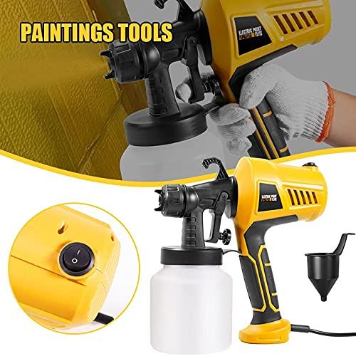 Paint Sprayer, Spray Gun with Cleaning & Blowing Joints,  3 Patterns, Easy to Clean, for Furniture, Garden Chairs etc.