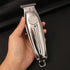 Hair Clipper Trimmer, Metal Hair Clipper Professional Hair Trimmer USB Rechargeable Barber Shop Electric Men' s (Color : Silver)