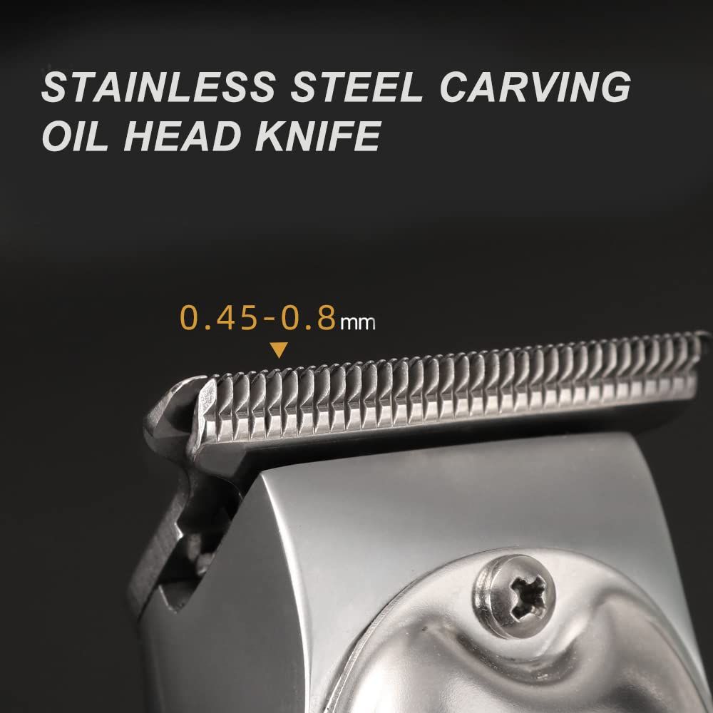 Hair Clipper Trimmer, Metal Hair Clipper Professional Hair Trimmer USB Rechargeable Barber Shop Electric Men' s (Color : Silver)