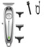 Hair Clipper Trimmer, Metal Hair Clipper Professional Hair Trimmer USB Rechargeable Barber Shop Electric Men' s (Color : Silver)