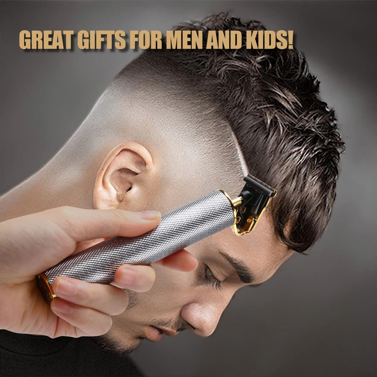 Hair Liners for Men&Women edge Up Clippers T Blade Trimmer Lineup Precision Hairline Professional Edgers Clippers (Silver)