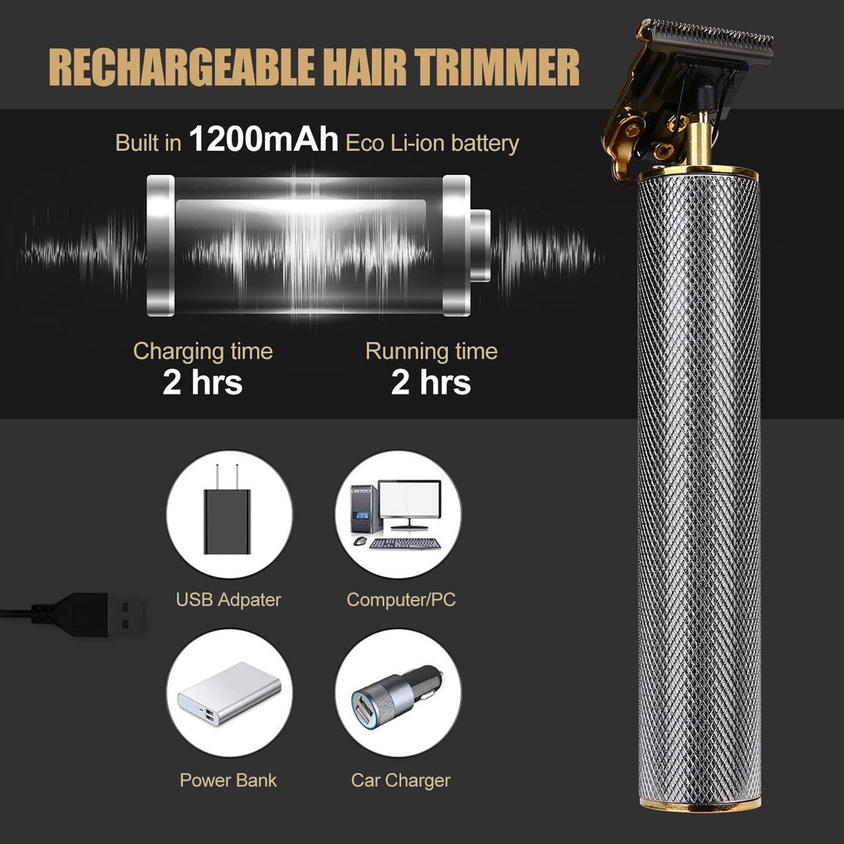 Hair Liners for Men&Women edge Up Clippers T Blade Trimmer Lineup Precision Hairline Professional Edgers Clippers (Silver)
