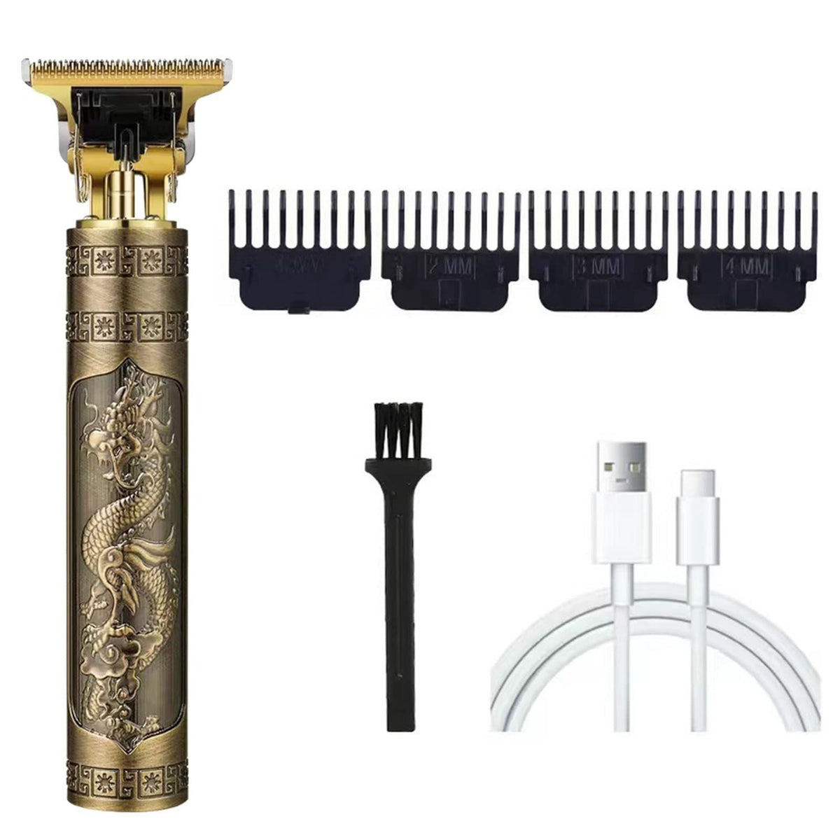 Dragon Hair Clippers for Men, Cordless Electric Hair Trimmer Rechargeable Beard Trimmer Shaver, Electric T Blade Trimmer