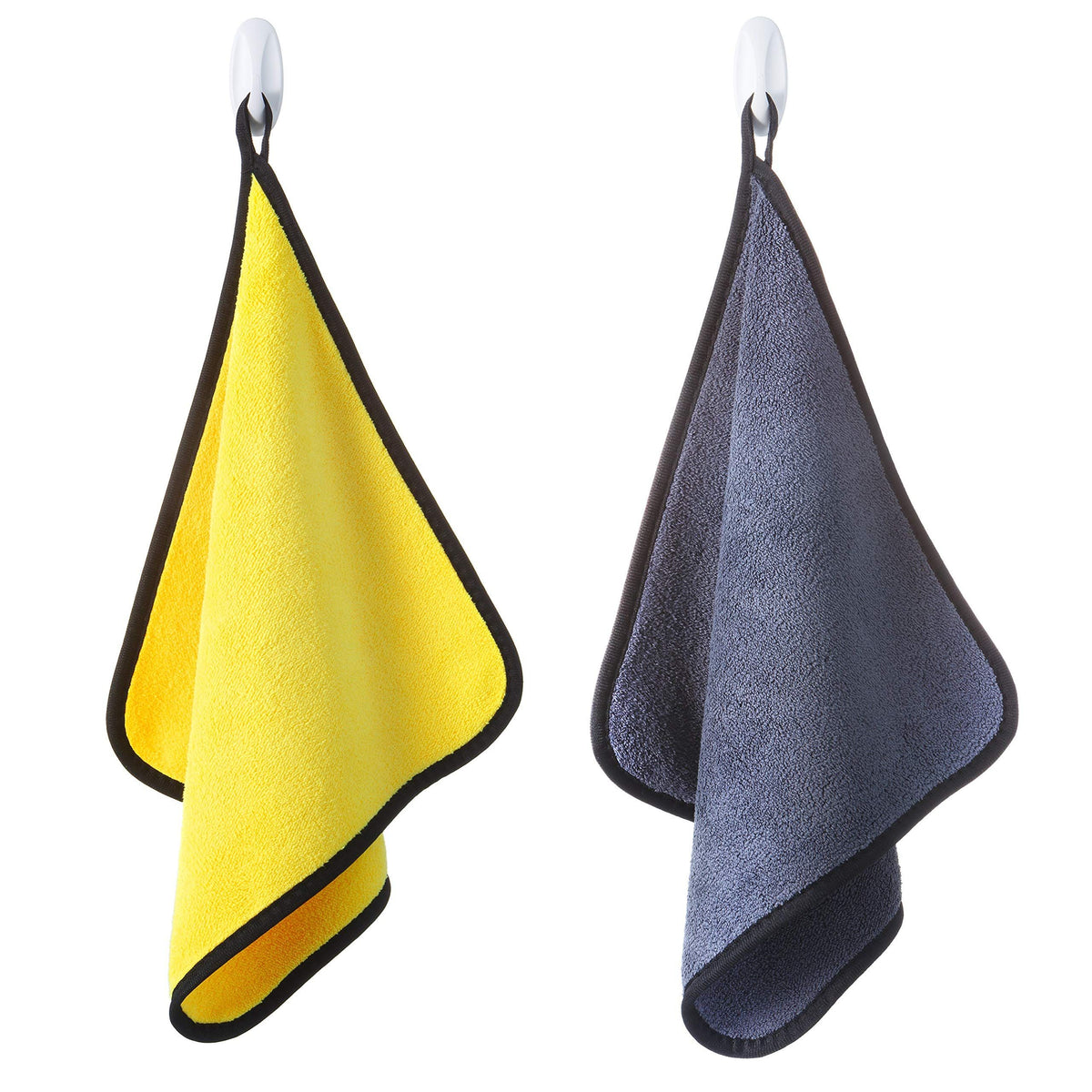 Premium Edgeless Microfiber Cleaning Cloths, 6 Pack| 12” x 12” All Purpose Hand Towels for Car Washing and Detailing