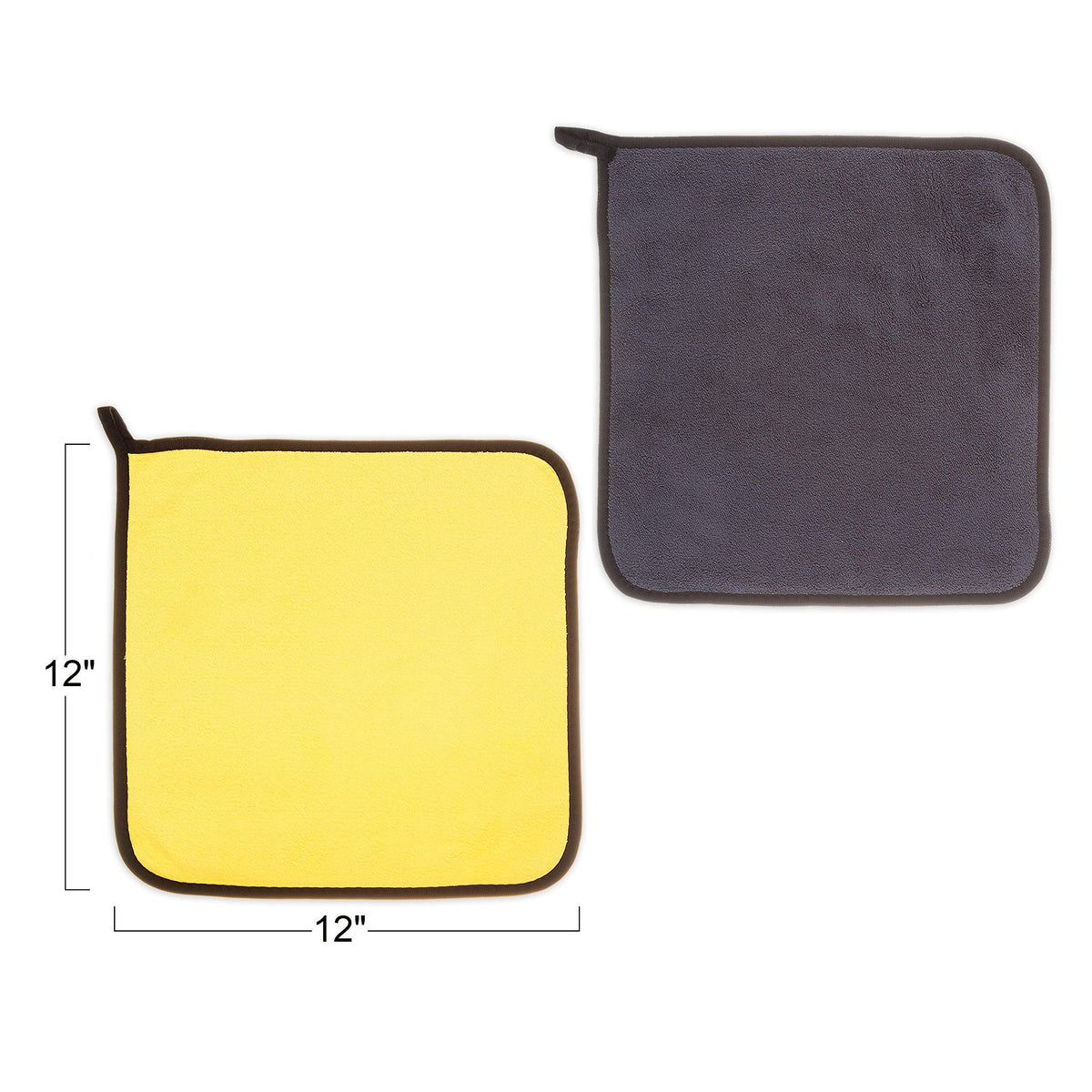 Premium Edgeless Microfiber Cleaning Cloths, 6 Pack| 12” x 12” All Purpose Hand Towels for Car Washing and Detailing