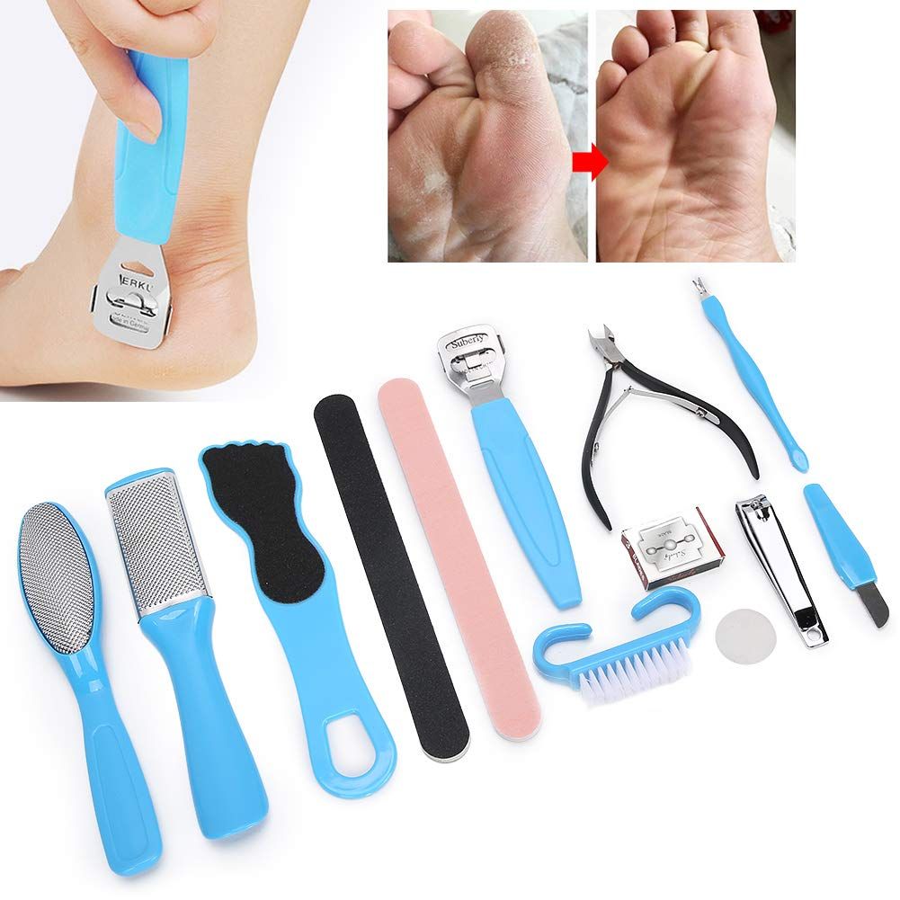 13pcs Manicure and Pedicure kit, Professional Pedicure Tools, Foot Nail Kit for Home, Foot Spa， Cracked and Dead Skin Cells