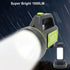 Flashlight, large flashlight, LED searchlight, 2 modes, 1500LM light, portable light, white light, rechargeable