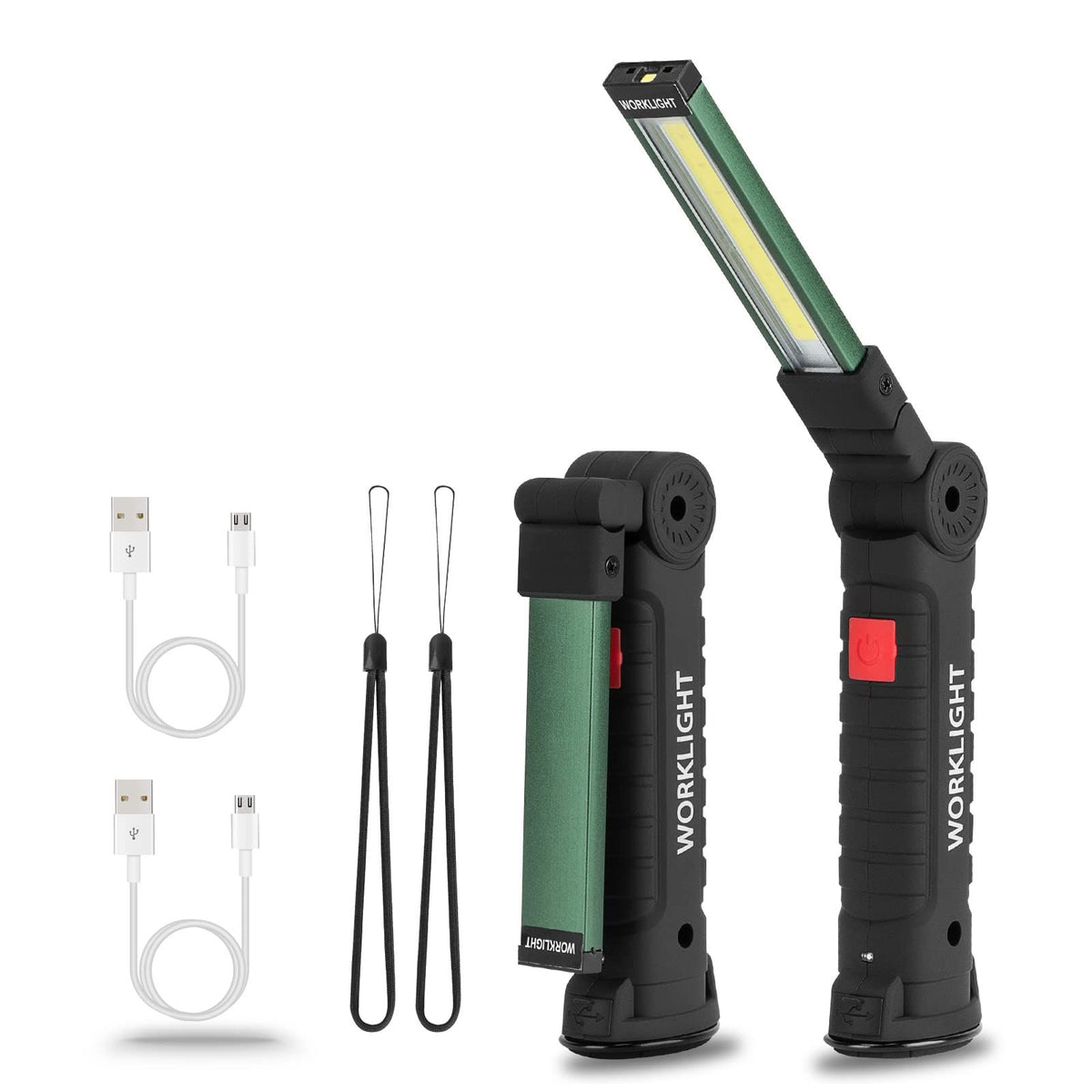 Super Bright Flashlight COB Work Light Portable Inspection Lamps with Magnetic Base and Hook for Mechanic Tools