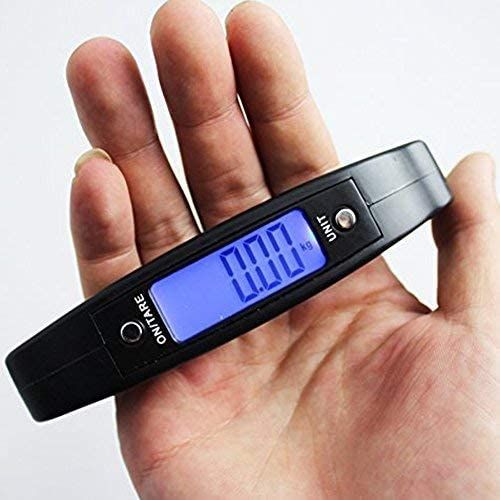 Electronic Travel Hanging Scales with Backlit Display/Tare/Data Hold Function, Handheld Style, Black