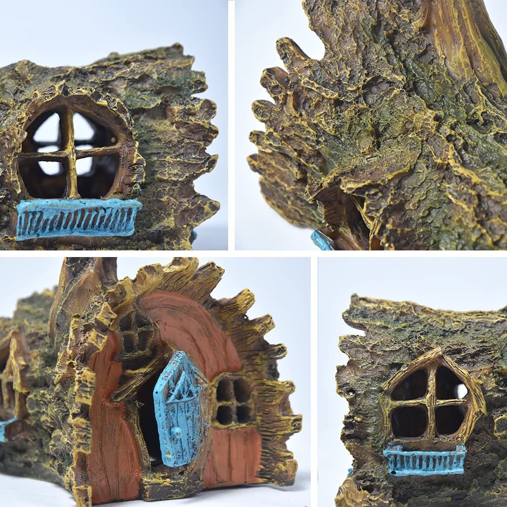 Fish tank decoration, Douyu wooden house, hidden cave decoration, aquarium decoration, small fish accessories, fish resin toys