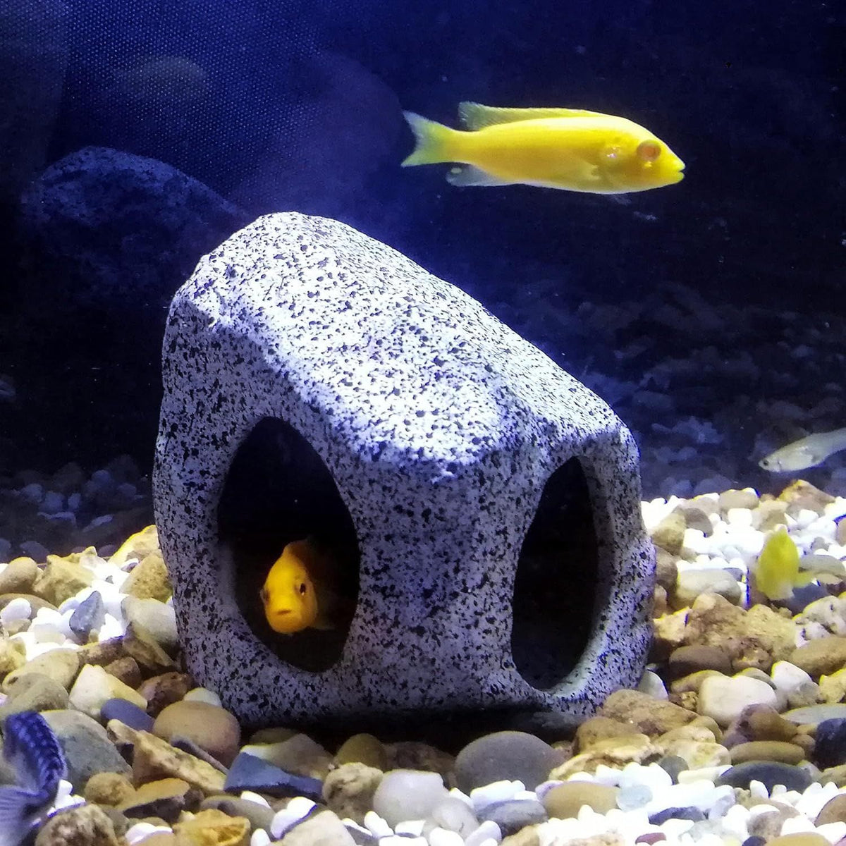 Aquarium Hideaway Rock Cave for Aquatic Pets to Breed, Play and Rest, Safe and Non-Toxic Ceramic Fish Tank Ornaments