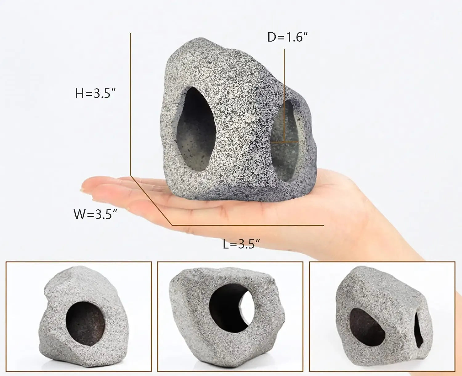 Aquarium Hideaway Rock Cave for Aquatic Pets to Breed, Play and Rest, Safe and Non-Toxic Ceramic Fish Tank Ornaments